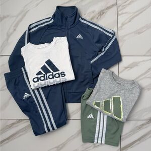 Kids Adidas Navy Track Jacket Suit Set with Logo Tee